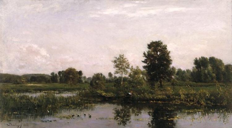 Charles-Francois Daubigny A Bend in the River Oise oil painting picture